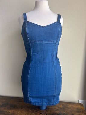 Blue Denim Bodycon Mini Dress